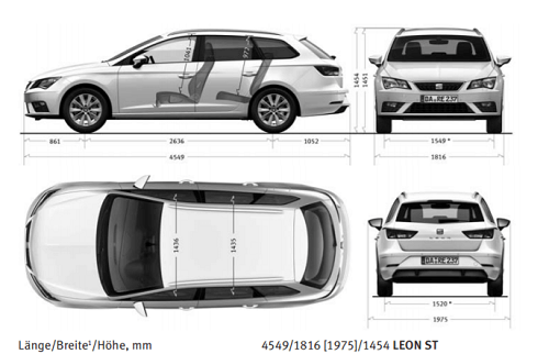Bild des neuen Seat Leon ST Facelift Abmessungen und Maße Bildquelle: seat-mediacenter.de