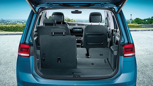 Blick in den Kofferraum im VW Touran II, Kofferraumvolumen und Platzangebot Bildquelle: Volkswagen.de